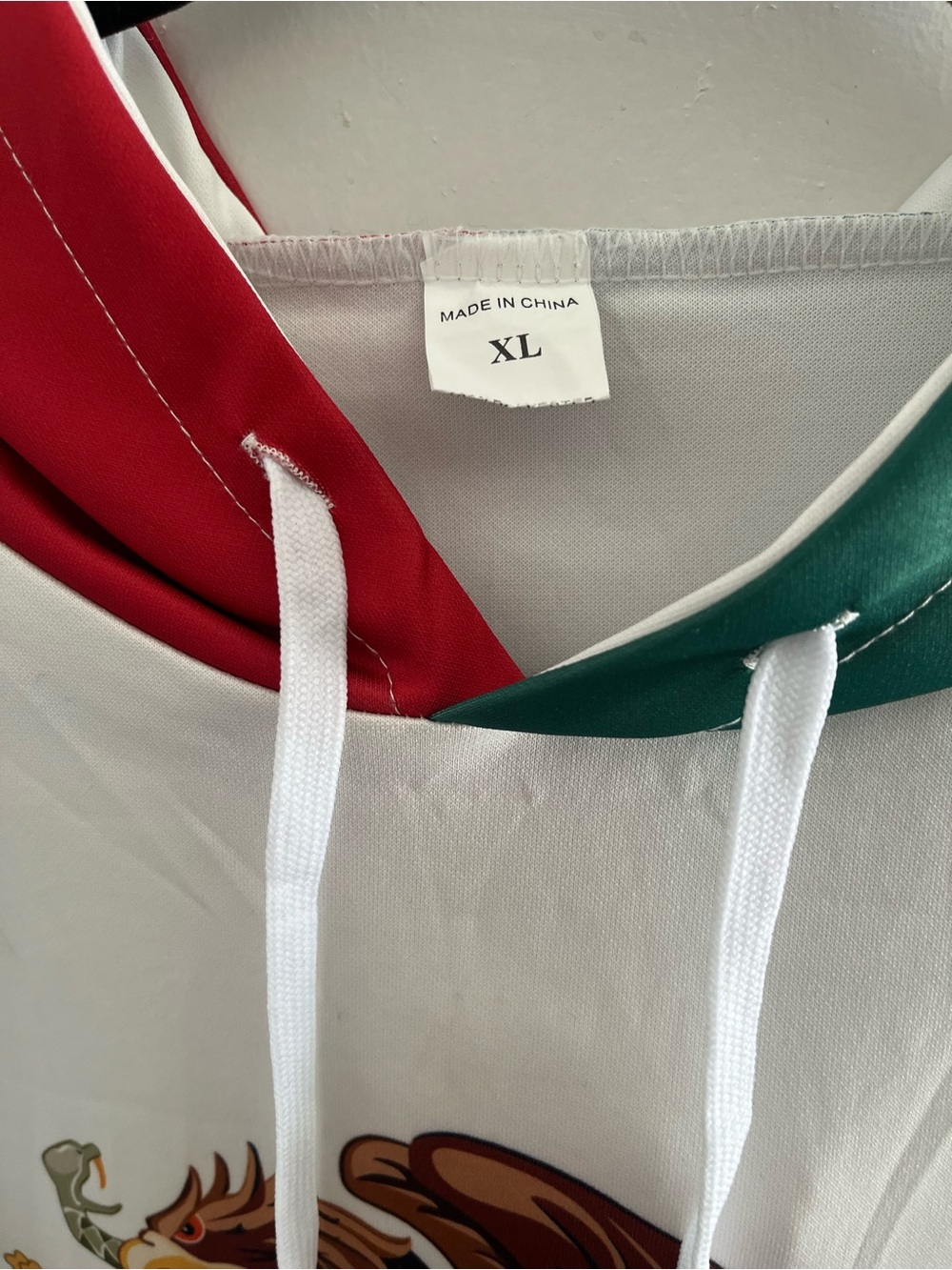 Mexico Flag Tricolor Pullover Hoodie - Green White Red - Picture 6 of 7